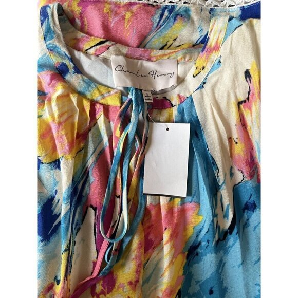 Charles Henry Sleeveless Pleated Printed Shift Dress Size S A31 MSRP $99 - Picture 4 of 12